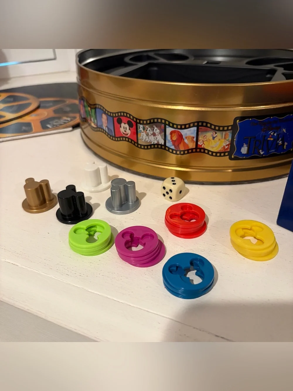 Vintage 1997 The Wonderful World of Disney Trivia Game Tin by Mattel - Complete